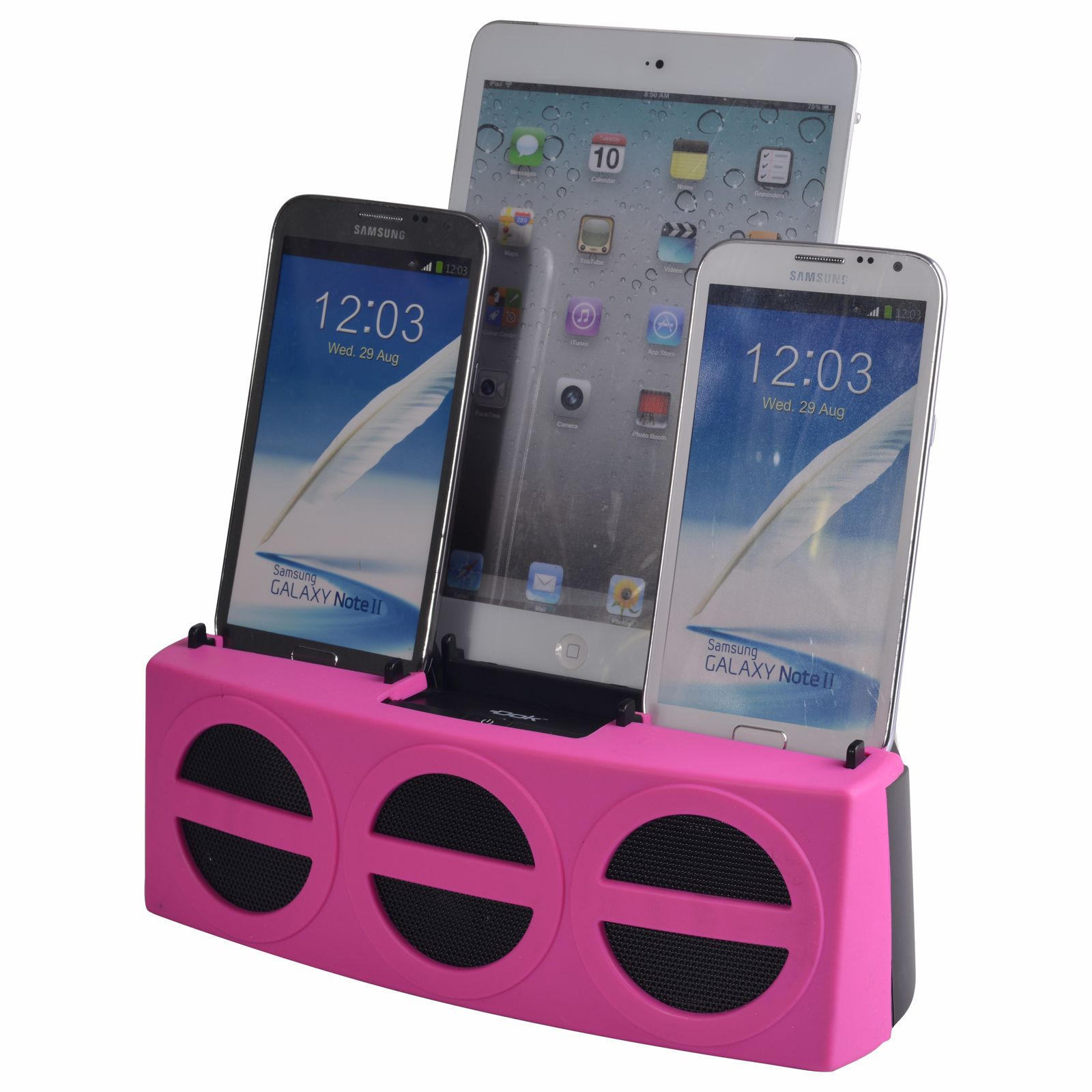 CR33PK - 5 Port Smart Phone Charger with Bluetooth Speaker and Speaker Phone (Pink Face) CR33PK - 5 Port Smart Phone Charger with Bluetooth Speaker and Speaker Phone (Pink Face)